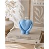 Generico Candela Artigianale in Cera di Soia, Forma Cuore tra le Mani, Decorazione Elegante, Disponibile in Più Colori (Celeste)