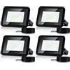 Lospitch Faretto LED da Esterno 20W 4 Pezzi, Faretti LED Impermeabile IP66, Super Luminosa 1700LM Bianco Caldo 3000K Faro LED Esterno, per Cortile Garage Piazza (Nessuna Spina)