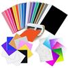 Zinueen 36 pezzi Smart Vinyl Permanent for Cricut Joy Xtra, 24 x 30,5 cm, Smart Adhesive Vinyl Permanent 30 colori, colore freddo che cambia colore con 6 pellicole di trasferimento per tazze fai da te