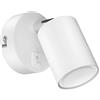 ledscom.de Spot da parete WAIKA, monolampada, con interruttore, GU10, bianco opaco, incl. lampada LED GU10 630lm, bianco
