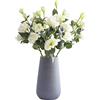 XZJMY 4 fiori artificiali di Eustoma in seta per esterni, piante finte in plastica sintetica, per decorazione domestica, ufficio, tavolo da pranzo centrotavola (bianco)