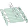 Lamitocs Set di 10 Grucce, con 2 clip antiscivolo e regolabili, girevole a 360 gradi con gancio Grucce per Pantaloni, per Gonne, Calze, Camicie (Colore Menta)
