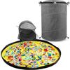 Modojuny Scatola Contenitore per Bambini Con Tappetino da Gioco e Cerniera, Contenitori Giocattoli/Sacco Giochi Bambini per Mattoncini, Auto, Bambole e Altri Giocattoli, Grigio