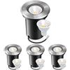 Bigzom Set 4 Faretti da Incasso Esterno IP67 Impermeabile 230V, LED GU10 3W Bianco Caldo Sostituibile, Vetro Temperato Trasparente Calpestabile da Veicoli