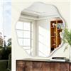 HLFMVWE Specchio rotondo ondulato per decorazione da parete, 80 cm, moderno specchio rotondo con cornice in alluminio per bagno, camera da letto, soggiorno, casa, ufficio, ingresso, grande, bianco