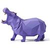 HAUCOZE Ippopotamo Statua Scultura Animal Figurina Modern Decorazione 18cm | Viola Resina Ornamento Artigianale Arte Soprammobili Compleanno Festiva Regalo per Famiglia Amici Amanti