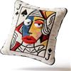 Juankrynord Cuscino Decorativo da Divano Re di Picche (Carta da Poker) con Ricamo 3D — Morbido Cuscino in Peluche a Forma di Picche, Simpatico e Originale con Design Big Eye (Jack2)