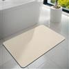 Dolic Tappetino da bagno in gomma, antiscivolo, sottile, assorbente, ad asciugatura rapida, resistente alle macchie, tappeto da bagno (beige chiaro, 40 x 60 cm)