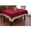 Corredocasa Copritavolo in Tela di Canapa Tinta Unita con Balza Decorata Made in Italy - Tovaglia Arredo in Poliestere Resistente -Copri Tavolo Lavabile Cucina Sala Pranzo (Farfalla 140x180 Bordeaux)