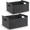 BEHONA Cestino Portaoggetti in Feltro, 31.5x25x15 cm, per Casa/Ufficio/Armadi (Scaffali, Carta A4), Pieghevole e Leggero,Nero (2 pezzo)