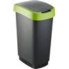 Curver 02170 pc-P80 - 00 Pattumiera Flip B, 10 l, Colore: Argento/Verde