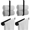 Anwicar Porta Asciugamani Bagno Adesivo Set 2 Nero - Larghezza 30 cm - Appendi Asciugamani Bagno - Portasciugamani da Parete - Accessori Acciaio Inox - Porta Salviette - 30x20x6 cm