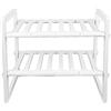 HUOLE Scaffale sotto il lavandino-Scaffale Sottolavello Stoviglie Ripiano Sotto Lavello Cucina Mobile Scaffale Cucina Salvaspazio Sottolavello Estensibile Ripiano 2 Livelli -38-70*26*38 cm (bianco)