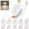 DUSKTEC Faretti Led da Incasso per Cartongesso, Bianco Neutro 4000K Faretti Led Soffitto 7W 660 Lumen, AC 220-240V Faretto Led Interno IP44 Diametro Foro 68-90mm, Ultrasottili 25mm, Set di 10