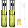 LiYiJiKeJi 2 Pz 100ml Spruzzino Olio per Friggitrice Aria, Flaconi Spray Olio per Friggitrice ad Aria Cucina, Spruzzatore Olios Oliera Spray Nebulizzatore in vetro, con Imbut e Spazzole
