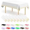 BOUBONI 4/8pk Tovaglia Bianca Lunga Monouso 274 x 137cm Tovaglia in Plastica per Feste Adatta per Catering, Matrimoni, Eventi a Tema all'aperto, Lauree (8, Bianco Dorato)