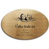 OCAP-FUNERAIRE.COM Targhetta con scritta Due teste d'angelo autoadesiva, modello ovale (20 x 13 cm) personalizzata da 1 a 3 righe, oro spazzolato