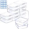 Qualsen Piccole Scatole Plastica con Coperchio, 12 pack, 5,4 x 5,4 x 1,9 cm | Contenitore Plastica Transparent per Perline, Oggetti Artigianali, Gioielli, Esche da Pesca, Casa e Ufficio Scatola Piccola