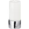EDZARD Candelabro Agadir, altezza 5 cm, diametro 8,5 cm, in acciaio inox martellato, per candele a colonna Ø 8 cm, ideale per candele permanenti Cornelius, candelabro decorativo argento, portacandele