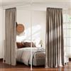 COSTWAY Tenda Divisoria Senza Trapano, Parete Divisoria per Interni con Asta Regolabile 120-314 cm(A) 73-360 cm(L), Bastoni Tende in Metallo per Soggiorno, Camera da Letto e Balcone (stile 2 Bianco)