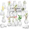 Zyluniy Set di 20 Mini Vasi in Vetro Trasparente - Altezza 8cm (CONFERMARE DIMENSIONI) per Decorazioni Matrimonio Rustico, Centrotavola, Fiori Freschi o Secchi