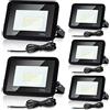 Lospitch Faretto LED da Esterno 20W 5 Pezzi, Faretti LED Impermeabile IP66, Super Luminosa 1700LM Bianco Caldo 3000K Faro LED Esterno, per Cortile Garage Piazza (Nessuna Spina)