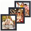 Victor cornice portafoto "Dali" nera 10x10 cm set da 3 - legno moderno - vetro acrilico - design moderno - decorazione d'interni