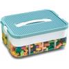 Kongming Scatole di Plastica per Lego, Trasparenti Scatola Giochi per Bambini con Scomparti,Contenitori Mattoncini Impilabili,per Riporre i Giocattoli dei Bambini (verde, 30,5x12,5x23 cm)