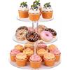 Dexpally 3 Livelli Alzatina per dolci, Rotonda Torre per Cupcake in Acrilico Alzata Trasparente, per Dolci e Pasticceria, ideale per Matrimoni e Compleanni