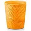 DomoDomo Coprivaso rotondo in ceramica color senape con goffratura, 13 cm