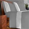 IPERSAN Set Completo Lenzuola Singolo, 100% Cotone, 1 Lenzuolo da sopra 160x290cm + 1 Lenzuolo da sotto 90x200cm + 1 Federa 83x52cm, con Bordo Colorato in Raso, Made in Europe