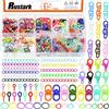 Rustark Kit di 415 portachiavi colorati fai da te con anello portachiavi con anello di salto a catena con perni a vite a occhiello girevoli ganci a scatto braccialetto chiusure a moschettone per