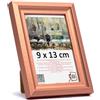 3-B - Cornice portafoto modello Mori in rame rosso - 9 x 13 cm - con vetro acrilico