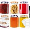 DECO EXPRESS Barattoli di Vetro con Coperchio, Vasetti Vetro Piccoli, 250 ml, 500 ml, Ermetici, per Conserve e Marmellata, con Etichette e Pennarello (Multi, Pacco da 6, 250 ml)