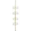 WENKO Mensola angolare telescopica Dolcedo oro, con 4 ripiani per shampoo, gel doccia e co., mensola per doccia regolabile in altezza, in acciaio inox, 31 x 65 - 275 x 23 cm