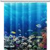 SDOTPMT 122x183cm Oceano Tropicale Pesce Tenda da doccia Sott'acqua Mare Animale Corallo scogliera Tenda da bagno Estate Blu Oceano Tenda da vasca per bambini Bagno Tessuto Poliestere con ganci
