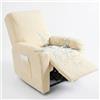 Hearda Copripoltrona Relax Reclinabile 1 Posto, Resistente Agli Schizzi 4 Pezzi Copripoltrona Relax Reclinabile Elettrica Universale, Motivo a Foglia Copridivano con 1 Tasche -Beige