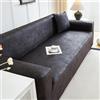 Generic Copridivano Vintage In Ecopelle, Copridivano Impermeabile Copridivano Elasticizzato Componibile Con Fondo Elastico, Protezione Per Mobili Per Animali Domestici In 1 Pezzo black 235x300cm/92.5x118.1in