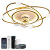 RRBEST Ventilatore da Soffitto con Luce Compatibile con Alexa, Smart Lampada con Ventilatore Silenzioso, Dimmerabile LED Plafoniera con Ventilatore e Telecomando/APP per Camera da Letto
