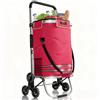 Juskys Trolley 3 in 1 per scale, 56 l, moderno e pieghevole - carrello e borsa rosso