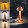 Eaxus® Lampada ricaricabile Mushroom - Bella lampada da tavolo a LED senza fili a forma di fungo - per soggiorno, camera da letto & Co | cavo USB e batteria, colore rame