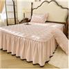 HIKOO DAILY Gonna letto trapuntata con volant, copriletto spesso, copripiumino con balze, protezione per materasso singolo/matrimoniale/king size, biancheria da letto (senza federe) (Meiguifen, King 180x200cm 1pz