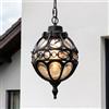 ZenithBeam Lampada a Sospensione Esterno Impermeabile Nero Globo Luce Retro Lampadario A Sospensione E27 Alluminio Antiruggine E Vetro Spesso Industriale Lanterna Da Esterno Giardino Lampadario Vintage Gazebo