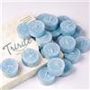 TRIRITE Candele tealight non profumate, 5 ore di combustione, candele blu per baby shower, senza paraffina, senza fumo, mini candele votive per matrimoni, San Valentino, Natale, 12 pezzi