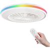 LED ATOMANT Ventilatore da Soffitto con Luce LED 48W, Motore DC 15W, Ø 50 cm, CCT + RGB, Regolabile, 50000LM, 6 Velocità, Modalità Estate/Inverno, con Telecomando