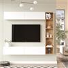 LBSIGN Mobile TV Sospeso Con Ripiani Laterali E Modulo Superiore Zen Rovere E Bianco