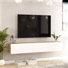 LBSIGN Mobile Tv Sospeso 180x32x30 Effetto Legno Rovere e Bianco Future