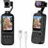 FIRE BULL Action Camera 2K, obiettivo girevole a 270° con luce a infrarossi, stabilizzazione dell'immagine, mini bodycam tascabile, fotocamera tascabile Wi-Fi, per vlogging, ciclismo, viaggi e