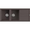 Elleci Lavello cucina 2 vasche 116x51 cm da incasso in Keratek Cocoa | Elleci Best 500 LKB50087