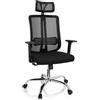 HJH Office 719221 Sedia da Ufficio ZH 200 Sedia da Scrivania Girevole in Rete con Supporto Lombare, Schienale Ergonomico, Nero